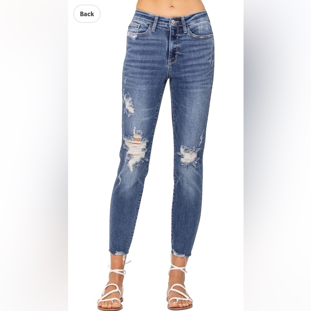 Judy Blue Women's High Waist Destroyed Relaxed Fit Jeans 82306 size 11/30